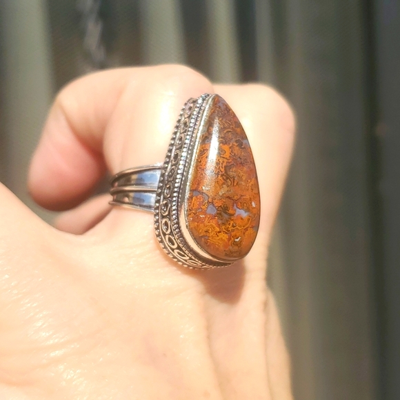 New Seam Agate 925 Silver Ring. - Picture 5 of 15
